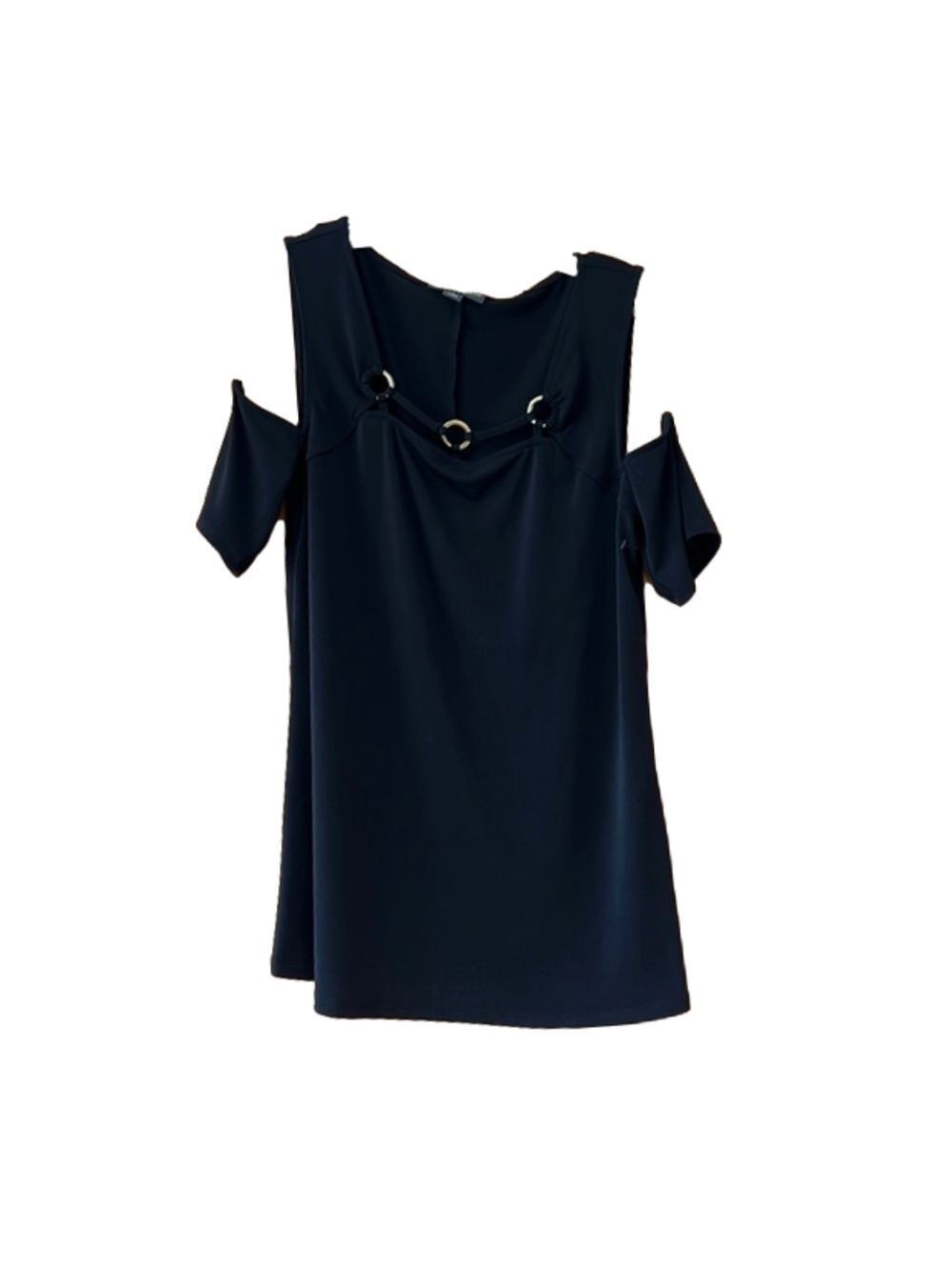 Bold Elements Black Embellished Cut To Curve Shirt